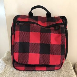LLBean travel Case red/plaid